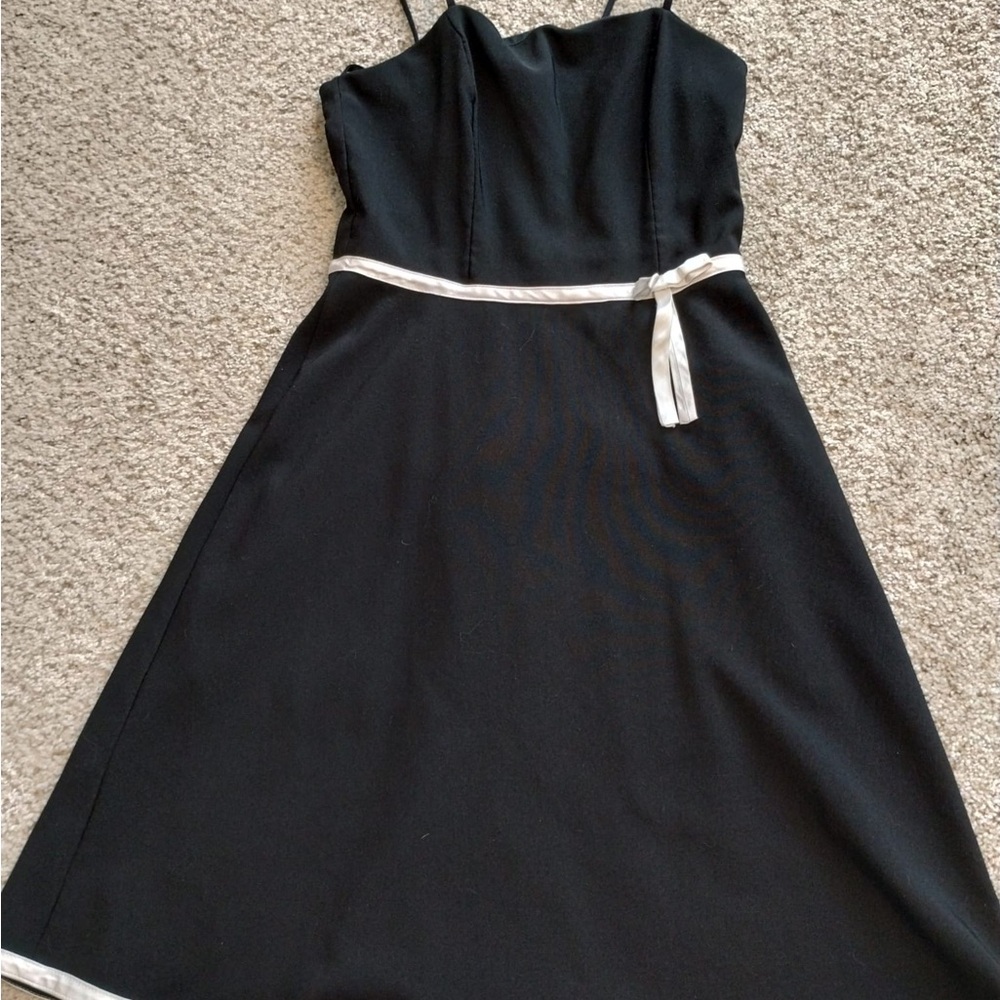 BCX Strapless Black Dress with White Trim